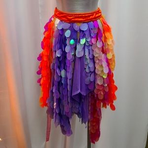 Celb.Designer Maggie Barry custom sequence &tulle festival skirt.